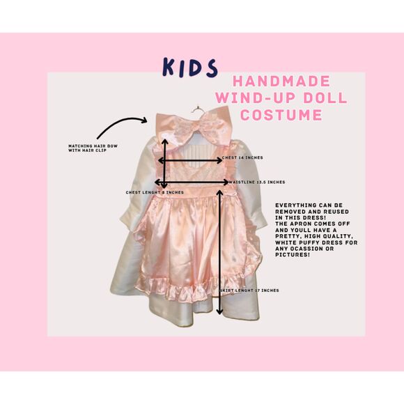 Handmade Kids Wind-Up Doll Costume Set - Picture 2 of 11